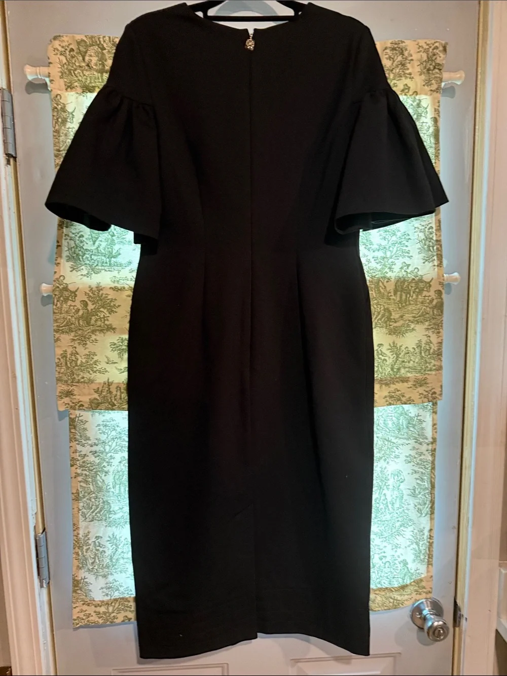 NWOT kate spade Black Ponte Dress Midi with Flutter Sleeves